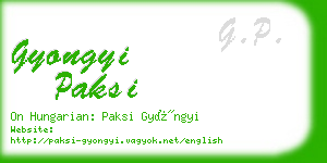 gyongyi paksi business card